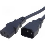 Device connection line, International, C14-plug, straight on C13 jack, straight ...