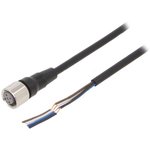 XS2F-M12PVC4S2M, Соединительный кабель; M12; PIN: 4; прямой; Дл: 2м; вилка; 4А; IP67
