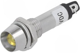 Фото 1/2 IND8-24Y-B, Индикат.лампа: LED, вогнутый, 24ВDC, Отв: d8,2мм, IP40, под пайку
