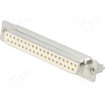 DTS37SY/2M86UN, Разъем D-Sub; PIN: 37; гнездо; "мама"; на PCB,клипса на PCB ...