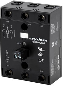 PM6760D50P, Solid State Relays - Industrial Mount SSR Relay, 3-Phase, Panel Mount, 600VAC/50A, 4-32VDC In, Zero Cross