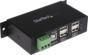 Фото 1/10 ST4200USBM, 4 Port USB 2.0 USB A Hub, Terminal Connector Powered, 114.5 x 57.3 x 26.3mm