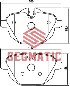 SGBP2635, Колодка торм диск зад Bmw 5 2.0 2011-, Bmw X3 2.0 2011-, Bmw X3 2.0 2010-, SEGMATIC | купить в розницу и оптом