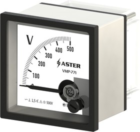 Фото 1/2 Aster Вольтметр аналоговый VMP-771 0-500 В класс точности 1,5 VMP-771-500