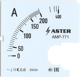 Фото 1/2 Aster Шкала к амперметру AMP-771 200/5 А SC771-200