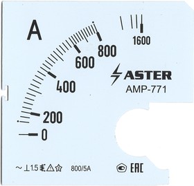 Фото 1/2 Aster Шкала к амперметру AMP-771 800/5 А SC771-800