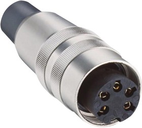 KV 120-8, SOCKET ACC. TO IEC 60130-9, IP 40, STRAIGHT VERSION, SOLDER TERM, WITH THREADED JOINT, S 23AH4000