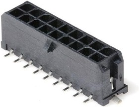 Фото 1/2 43045-1819, Pin Header, Power, Wire-to-Board, 3 мм, 2 ряд(-ов), 18 контакт(-ов), Surface Mount Straight