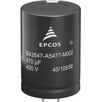 B43544A9477M000, Epcos 470µF Aluminium Electrolytic Capacitor 400V dc ...
