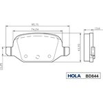 BD844, Колодки задние LADA VESTA/ X-RAY