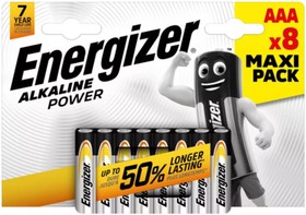 Батарейка Energizer Alkaline power LR03 AAA BL8 Alkaline 1.5V (8/96)