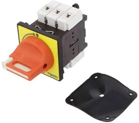 Фото 1/2 Emergency stop/main switch, Rotary actuator, 3 pole, 25 A, (W x H) 60 x 74 mm, screw mounting, VCF0