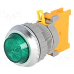 PLN30A G W/O LAMP, Индикаторная лампа, 30мм, PLN30, -20-60°C, Подсвет: BA9S, лампочка