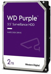 Фото 1/6 Жесткий диск WD Original SATA-III 2Tb WD22PURZ Video Streaming Purple (5400rpm) 256Mb 3.5"