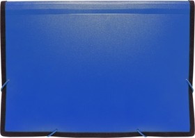 Фото 1/3 Портфель Бюрократ -BPR13LBLUE 13 отдел. A4 с окантовкой пластик 0.7мм синий