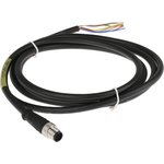 1200650964, Straight Male 8 way M12 to Unterminated Sensor Actuator Cable, 2m