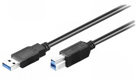 Фото 1/2 95722, Кабель USB 3.0 вилка USB A,вилка USB B 0,5м черный