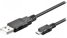 Фото 1/2 95736, Кабель USB 2.0 вилка USB A,вилка micro USB B 150мм черный