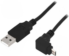 Фото 1/2 95343, Кабель USB 2.0 вилка USB A угловая вилка micro USB B 1,8м