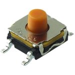 KSC421G 70SH LFS, IP67 Button Tactile Switch, SPST 50 mA 5.2mm Surface Mount