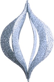 502-326, Елочная фигура Сосулька складная 3D, 51 см, цвет серебряный