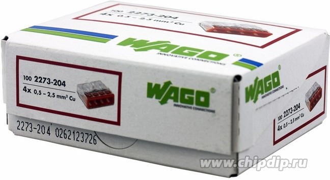 ▷ WAGO compact splicing connector, 2273-204