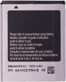 Фото 1/2 Аккумулятор / батарея EB494353VU для Samsung Galaxy Mini GT-S5570, Galaxy Star (GT-S5282), Wave 525 (GT-S5250), Wave 723 (GT-S7230E), GT-S72