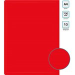 Папка с 10 прозр.вклад. Бюрократ DeLuxe DLV10RED A4 пластик 0.7мм красный