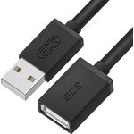 GCR-UEC6M-BB2S-1.0m, GCR Удлинитель 1.0m USB AM/AF, черный