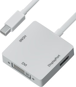 Фото 1/4 GCR-MDP2DHD, GCR Адаптер-переходник Apple mini DisplayPort 20M   DisplayPort 20F/HDMI 19F/DVI 25+4F
