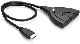 Фото 1/7 GL-v301ZP, GCR Переключатель HDMI, 3 устройства к 1 монитору, 4K 30Hz, 0.9м, USB доп питание