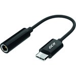 GCR-52308, GCR Переходник USB Type C   3.5mm mini jack, гибкий, черный