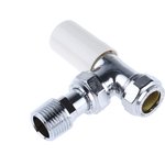 601038, Chrome Plated Brass 15 mm Compression to 1/2 in BSP Manual Radiator Valve