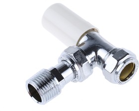Фото 1/2 601038, Chrome Plated Brass 15 mm Compression to 1/2 in BSP Manual Radiator Valve