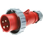 282, AM-TOP IP67 Red Cable Mount 4P Industrial Power Plug, Rated At 16A, 400 V