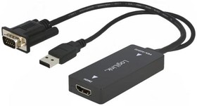 Фото 1/2 CV0060, Кабель, D-Sub 15pin HD вилка, гнездо HDMI,вилка USB A, черный