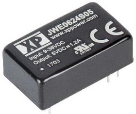 JWE0648D15, Isolated DC/DC Converters - Through Hole DC-DC CONVERTER, 6W, 4:1, DIP16