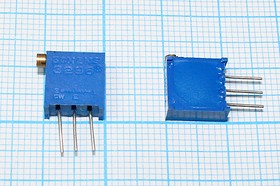 Фото 1/2 Резистор подстроечный 500 Ом, 25 оборотов, на плату, 3296X BARONS; №7271 РПодстр 500 \ 0,5\10x5x10\3296X\25об BARONS