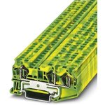 3031416, ST 4-TWIN-PE Series Green/Yellow Earth Terminal Block, Single-Level ...