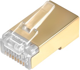 GCR-CoL6MG-10, GCR Коннектор RJ-45 cat.6 FTP Male, (по 10 шт) экран, для многожильного кабеля, 8p8c, GOLD