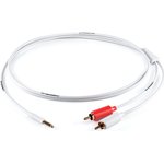 M-MJ/2RCA.2 Межблочный кабель 3,5mm miniJack TRS-2RCA male, 2m, белый НФ-00000423