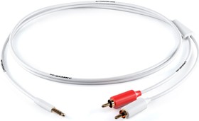 M-MJ/2RCA.2 Межблочный кабель 3,5mm miniJack TRS-2RCA male, 2m, белый НФ-00000423