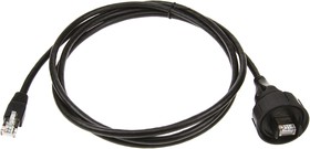 Фото 1/8 PX0837/2M00, Cat5e Straight Male RJ45 to Straight Male RJ45 Ethernet Cable, S/FTP, Black PUR Sheath, 2m