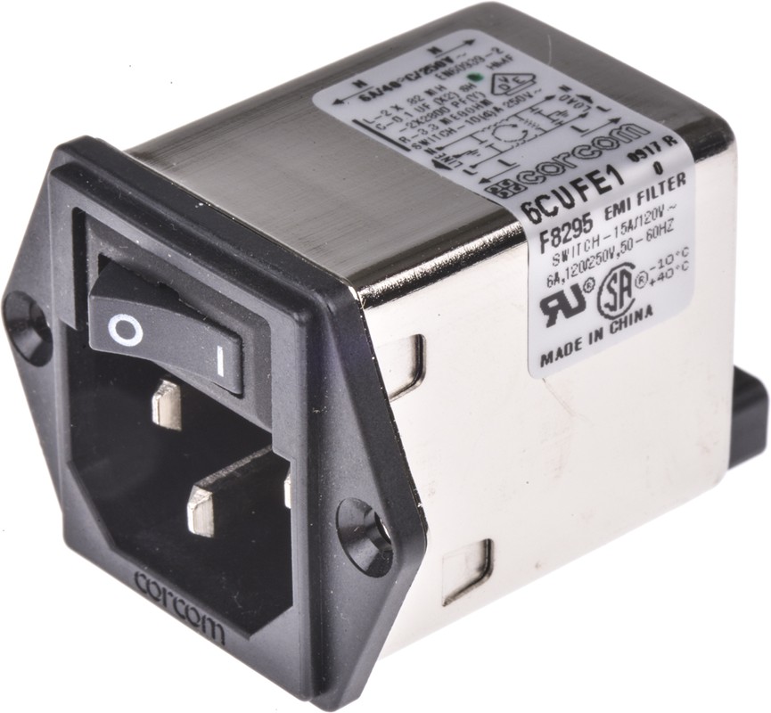 Rfi Module 2-1609113-4, Power Entry Module EMI/RFI Filtered M 3 POS 250VACVAC 6A ...