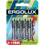 Ergolux Alkaline LR6 BL 3+1(FREE) (LR6 BL3+1, батарейка,1.5В) (4 шт. в уп-ке)