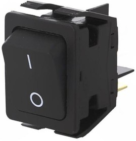 Фото 1/3 C6050ALBB-1197W, SWITCH, ROCKER, DPST, 20A, 277VAC, BLACK