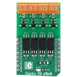 MIKROE-3015, Add-On Board, Opto 2 Click Board, Optical Isolator, 4-Channel, MikroBUS