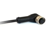 PXPTPU12RAF04ACL010PUR, Cordset, M12 Socket - Bare End, 4 Conductors, 1m, IP67, Black