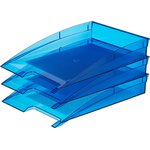 Лоток горизонтальный Attache City прозр. Синий