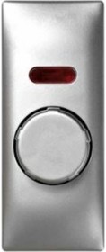 Накладка на проходной светорегулятор Simon, поворотно-нажимной, с подсветкой, узкий C, алюминий 82054-63